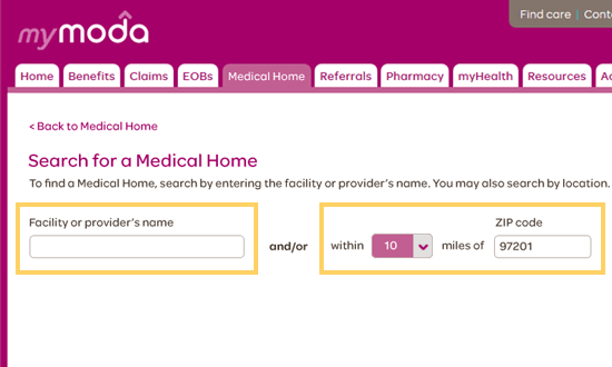 Search for a Medical Home