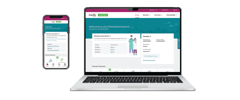The Moda health member dashboard