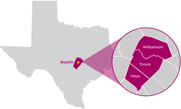Texas state map w flyout